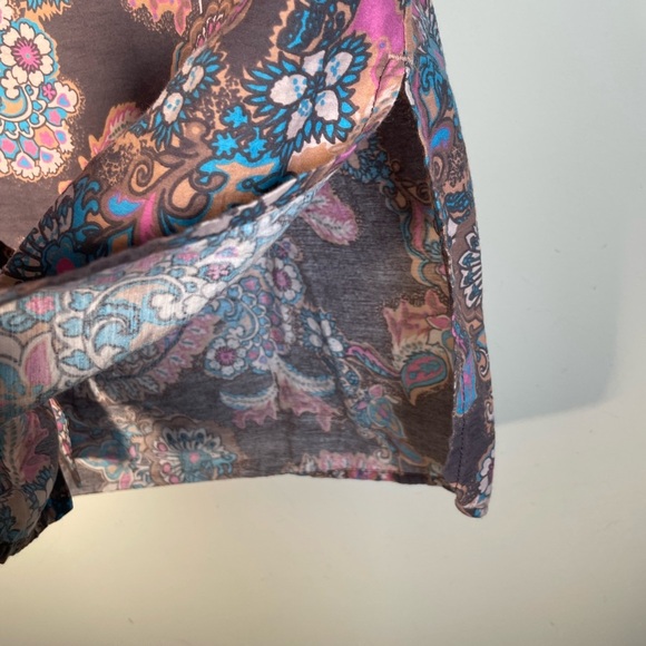 We The Free People Poolside Boyfriend Paisley Button Down Shirt Women’s Sz S - Picture 7 of 16